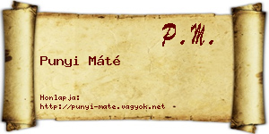 Punyi Máté névjegykártya